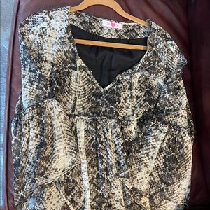 Boutique Buddy Love Python Print Blouse